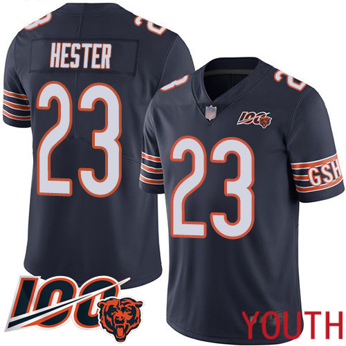 Chicago Bears Limited Navy Blue Youth Devin Hester Home Jersey NFL Football 23 100th Season